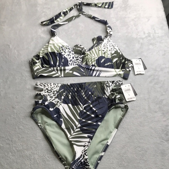 Bar III Tropical Print Bikini Women's size Small New - Picture 1 of 13